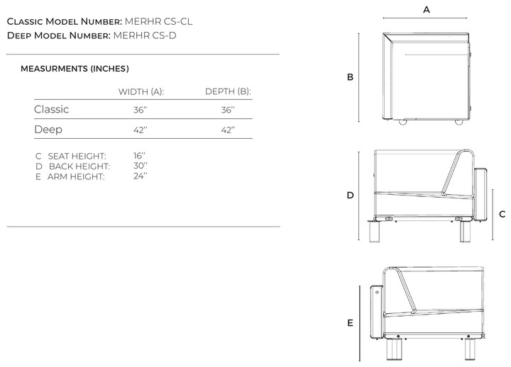 Horizon Corner Sectional dimensions